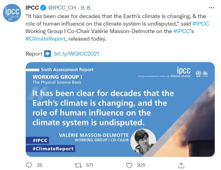 Zdroj: Twitter/IPCC