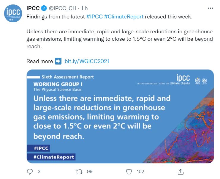 Zdroj: Twitter/IPCC